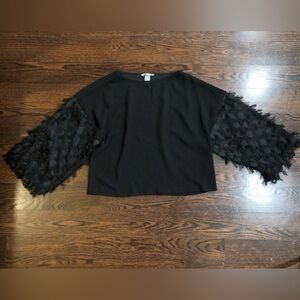 H&M Black Blouse with Whimsygoth Accent Sleeves